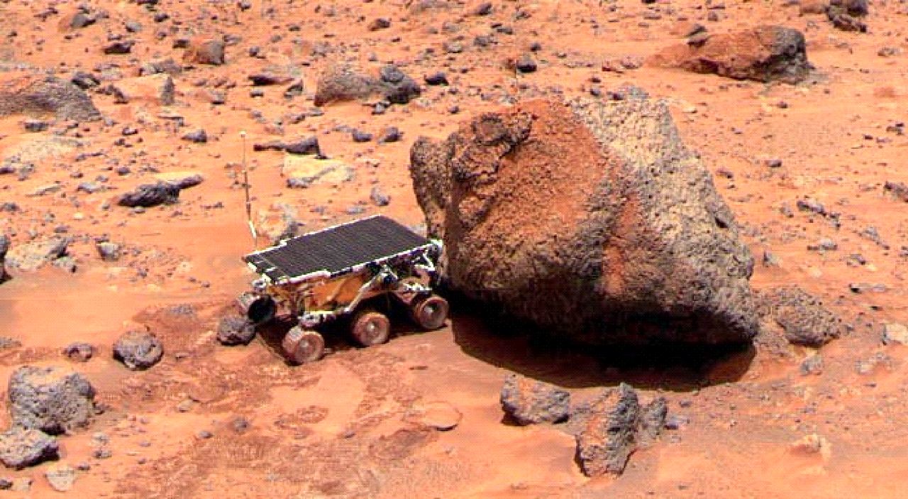 The Sojourner rover on Mars
